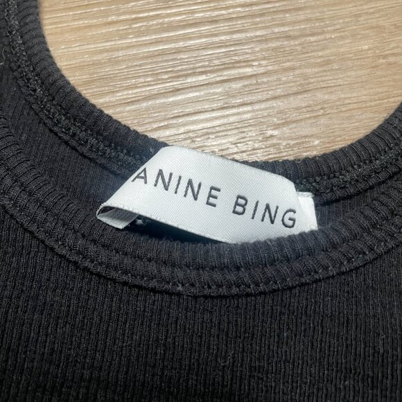 Anine Bing April Tank Top ribbed black XS S small scoop neck - Picture 5 of 8